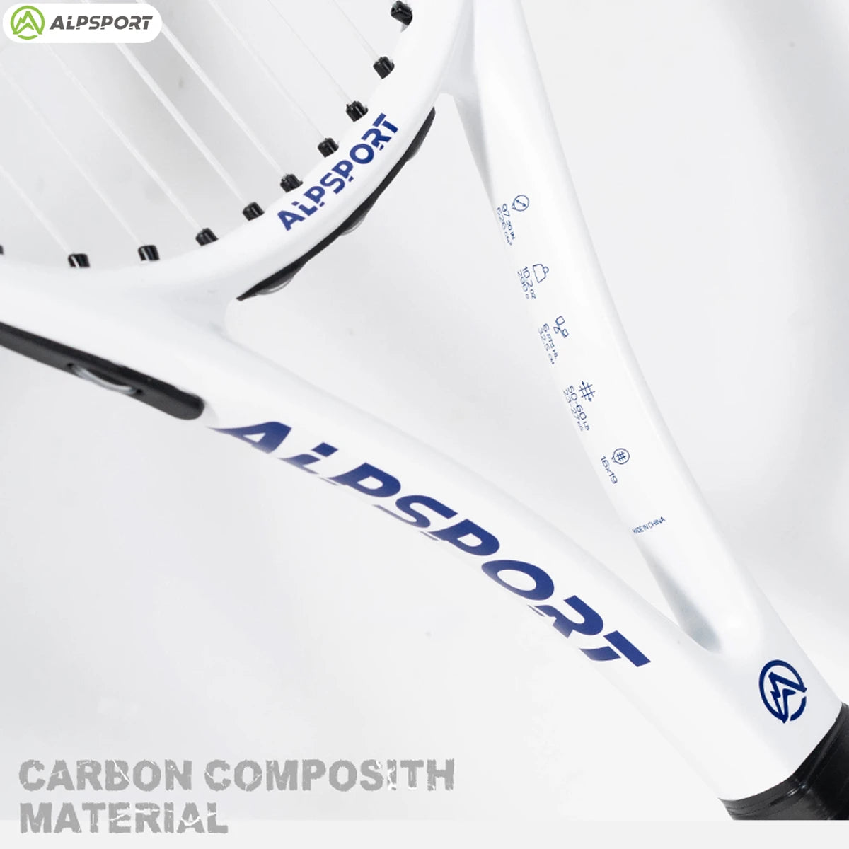 ALPSPORT T800 18K Professioneller Tennis-Schläger aus Carbonfaser – Leicht (280g) mit Tasche & Rutschfestem Gurt, Schneller Versand für Turniere