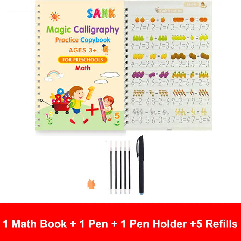 Sank Magic Practice Copybook Stift Vorschulkinder Kalligraphie Englische Version Kostenloses Abwischen Kinder Wiederverwendbares Schreibbuch