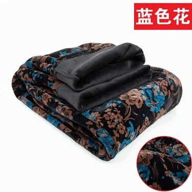 Herbst-Winter-Samthose mit Blumenmuster für Ältere Frauen, Lose Warme Verdickte Freizeithose für Oma und Mutter