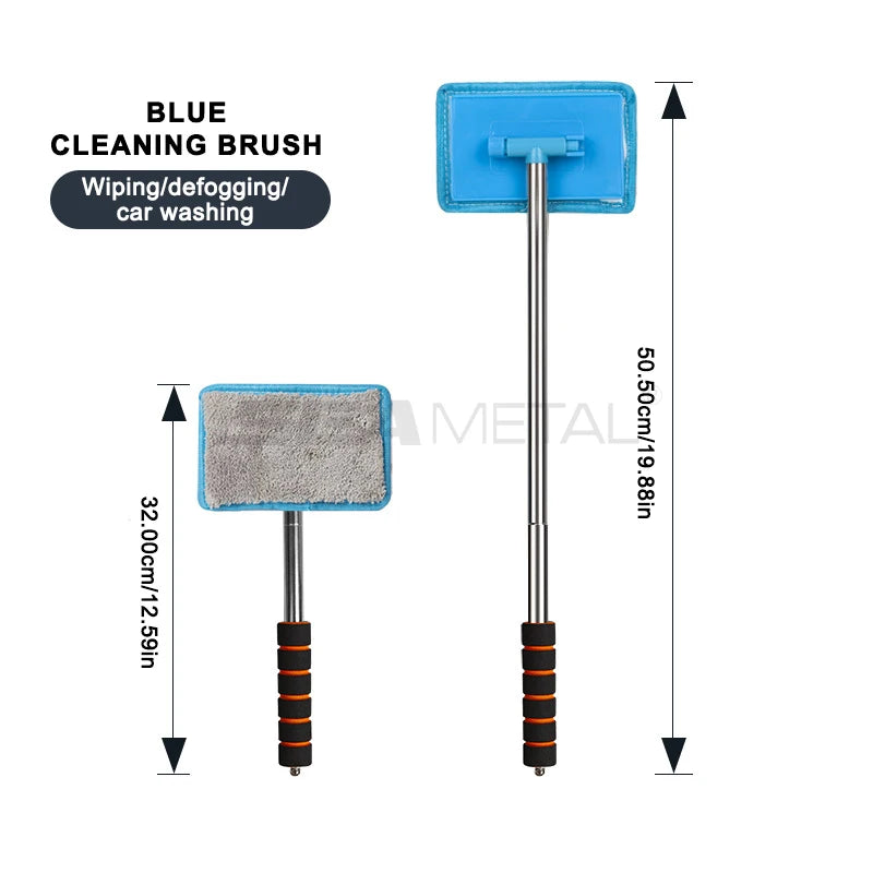 SEAMETAL Car Windshield Demisting Brush with Telescopic Handle, Car and Household Glass Cleaning Brush, Dust Removal Tool