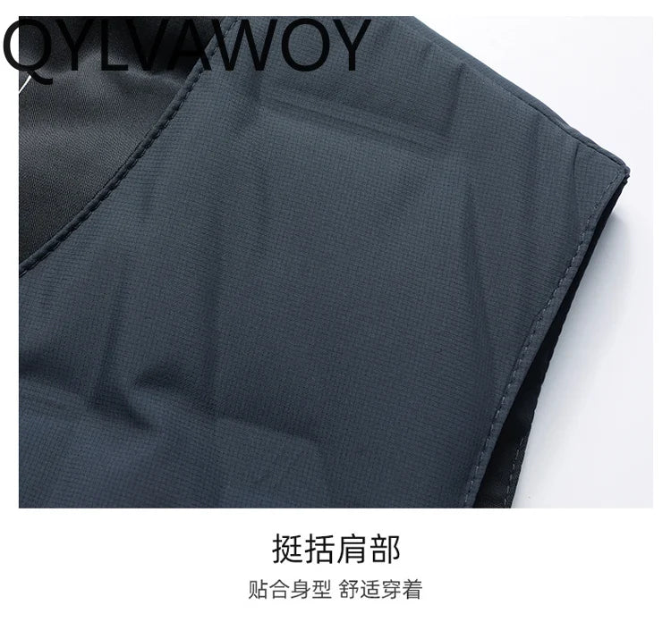 QYLVAWOY Herren Mittleren Alters Ältere Papas Herbst Winter Daunenweste Opa Gilet Dünner Stil Ärmellose Jacke LJ2105
