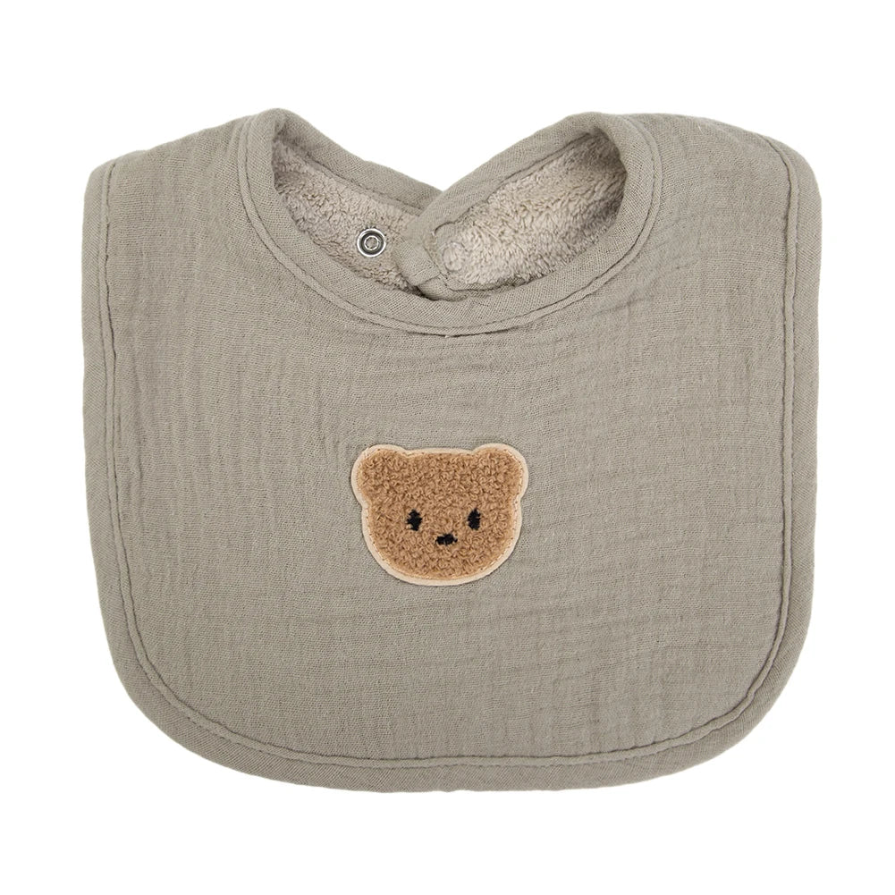 Nette Bär Musselin Baumwolle Baby Lätzchen Speichel Handtuch U-Absorbierende Taschen Koreanische Kinder Kinder Jungen Mädchen Bandanas Fütterung Rülpsen kleidung