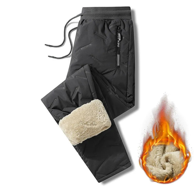 Winter Sweatwear Männer Plüsch Dicke Fleece Sweatpant Lammwolle Thermo Hosen Casual Hosen Wasserdicht Winddicht Warme Baumwolle Hosen