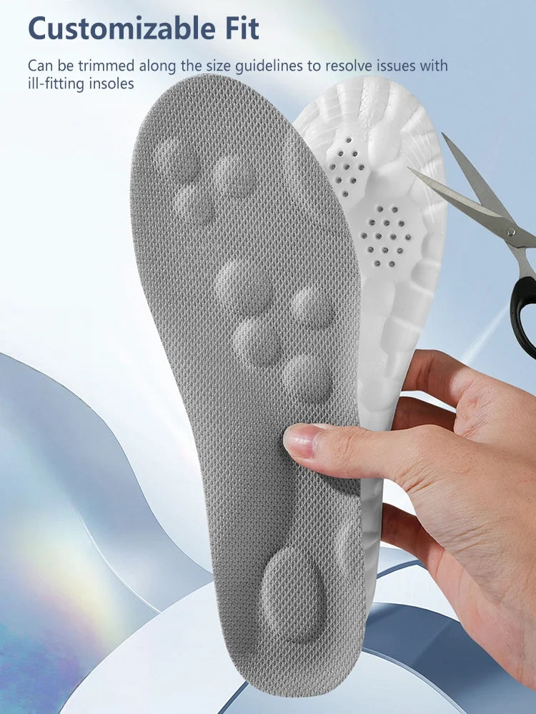 Sport-Latex-Einlegesohlen Weiche Hochelastische Schuhpolster Orthopädische Atmungsaktive Deodorierende Stoßdämpfende Kissen-Einlagen mit Gewölbestütze