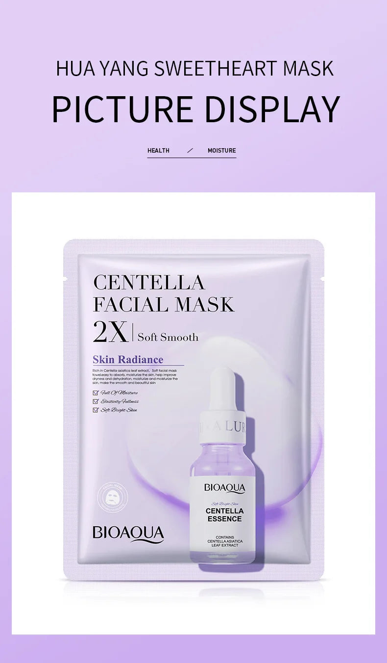 20 Stück/5 Stück Centella Collagen Gesichtsmaske VC Feuchtigkeitsspendende erfrischende Blattmasken Hyaluronsäure Gesichtsmaske Hautpflegeprodukte