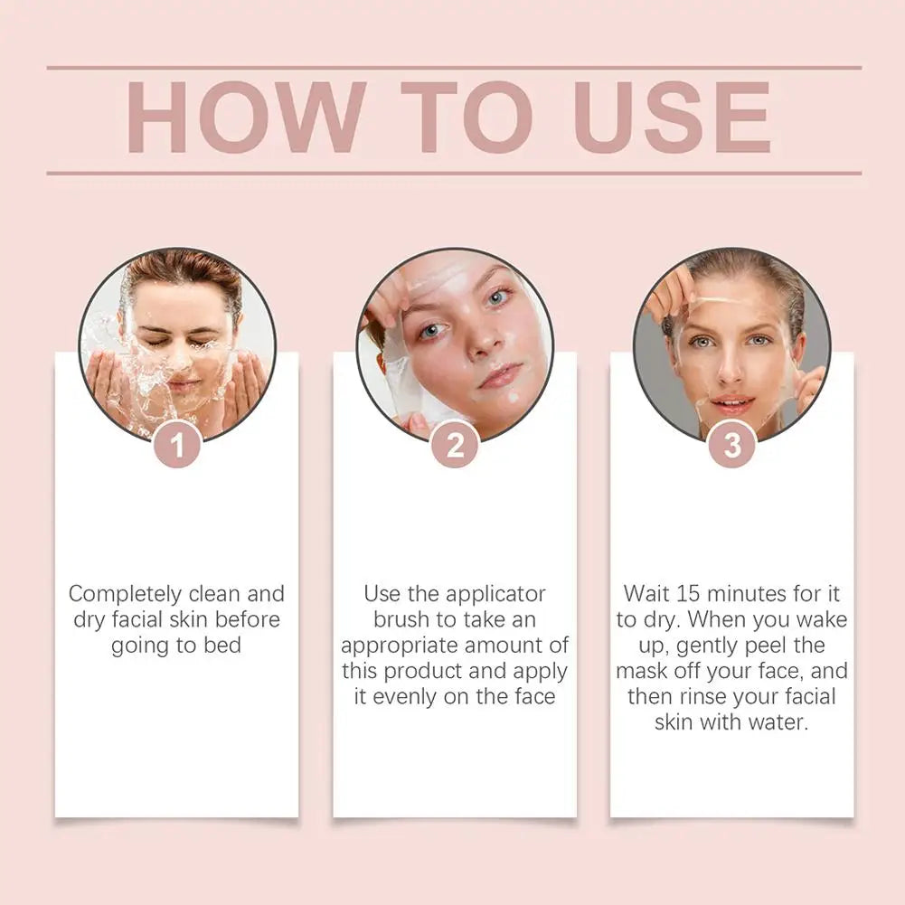 Collagen Overnight Wrapping Peel Off Gesichtsmaske, koreanische Collagen Night Wrapping Mask spendet tief Feuchtigkeit, Nachtpflegemaske, Creme, 75 ml