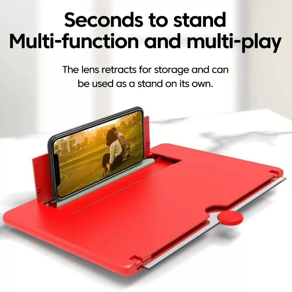12/10 inch Phone Screen Magnifier Phone Holder Mobile Phone HD Portable Phone Screen Video Magnifier Stand Bracket