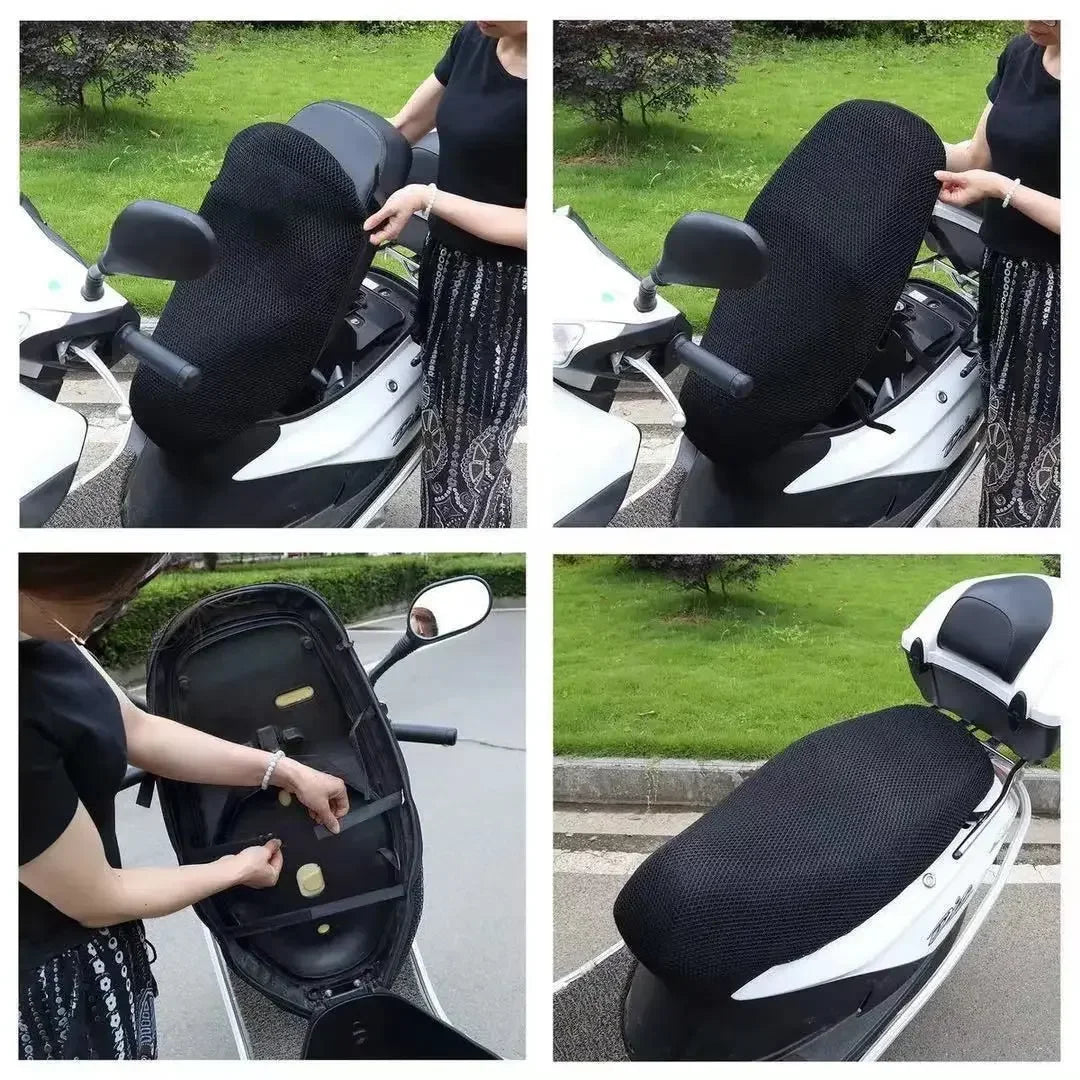 Sommer Cool 3D Mesh Motorrad Sitzbezug Atmungsaktive Roller Sitzbezüge Kissen Anti-Rutsch-bezug Grid Schutz pad
