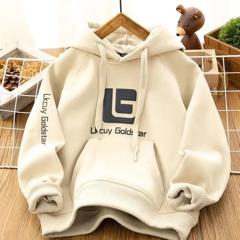 4-14 Jahre Winter Neue Jungen Hoodies Herbst Futter Plus Samt Dicke Warme Sweatshirt Für Teen Jungen Brief drucken Pullover Tops