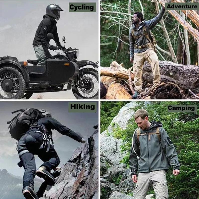 Männer Winter Herbst Warme Softshell Fleece Kapuze Cargo Jacken Camping Wandern Klettern Jagd Angeln Outdoor Winddicht M-5XL