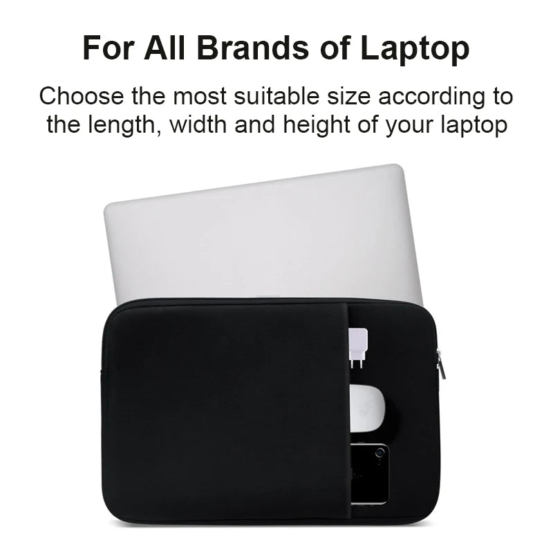 Laptop-Tasche für MacBook Air Pro 13 14 15,6 Xiaomi Lenovo Asus Dell HP Notebook-Hülle 13,3 Zoll Schutzhülle Schwarz Grau