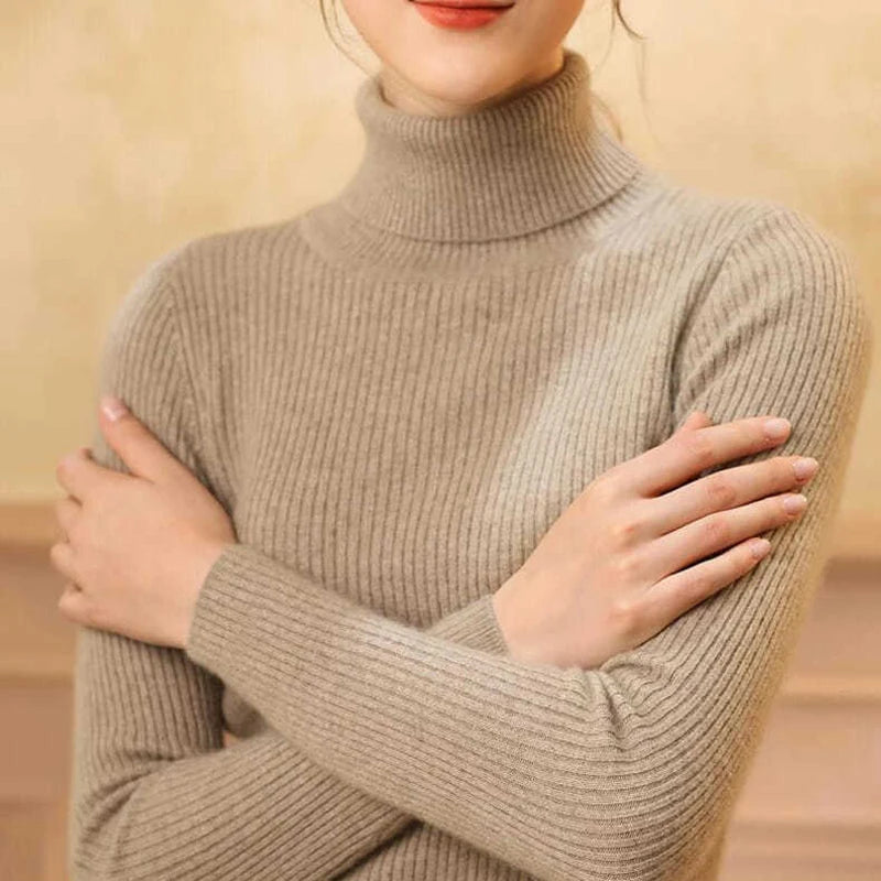 Heliar Damen-Herbstpullover mit Rollkragen, gestrickte, weiche Pullover, Kaschmirpullover, einfache, weiche Pullover für Damen, 2026, Herbst und Winter