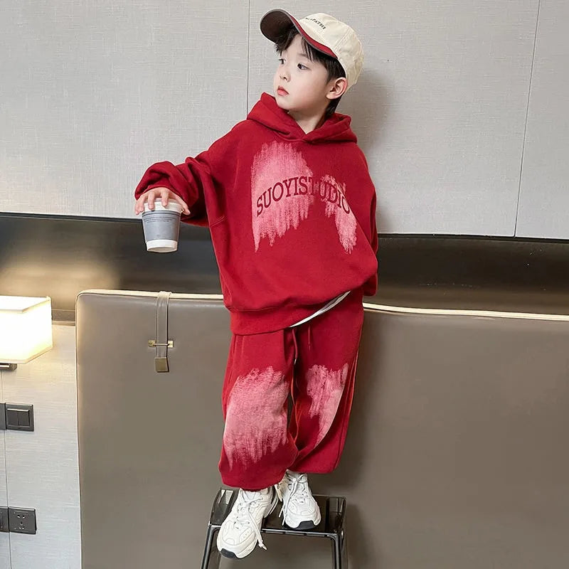 Hoodies Set Koreanische Kinder Kleidung Kinder 4 7 Jahre Kleidung Kinder Von 8 12 Top Bottom Jungen junge Herbst Winter Kind
