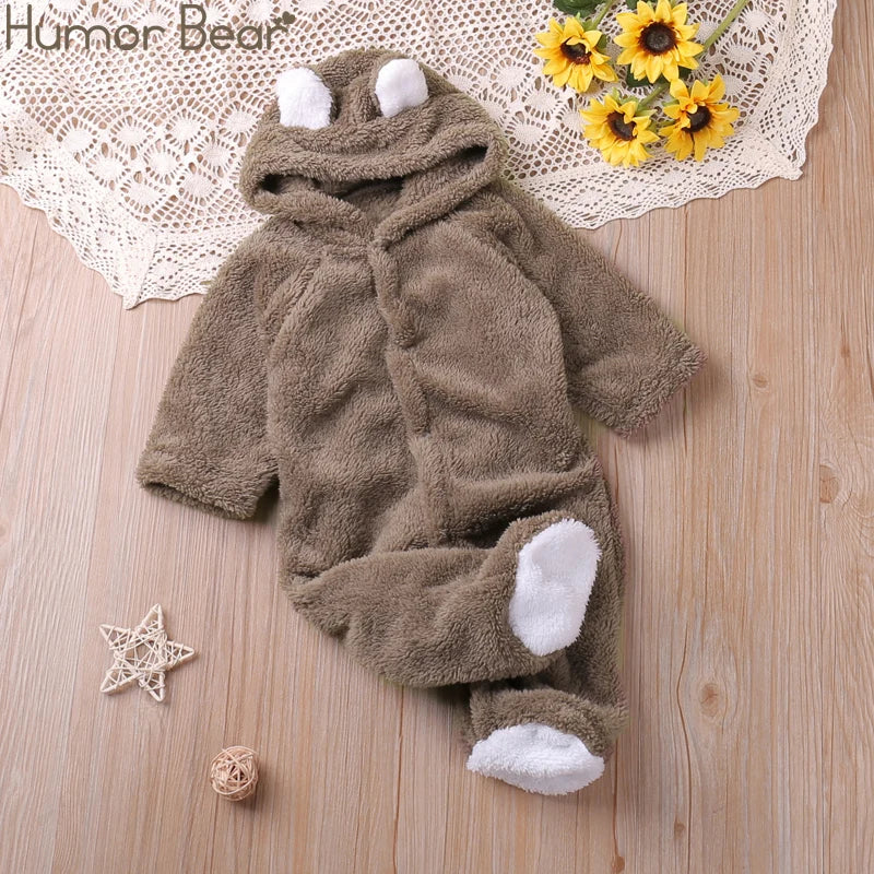Humor Bär Herbst Cartoon Stil Winter Langarm Baby Jungen Mädchen Strampler Kleinkind Kinder Overall Overalls Baby Kleidung