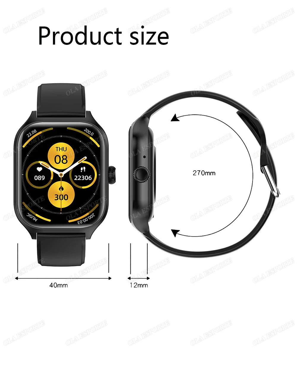 Smart Watch für Android IOS Uhren 1,83 Zoll HD Display Bluetooth Anruf Nachricht Alarm Musik Sport Modus Smartwatch Männer Frauen Geschenk