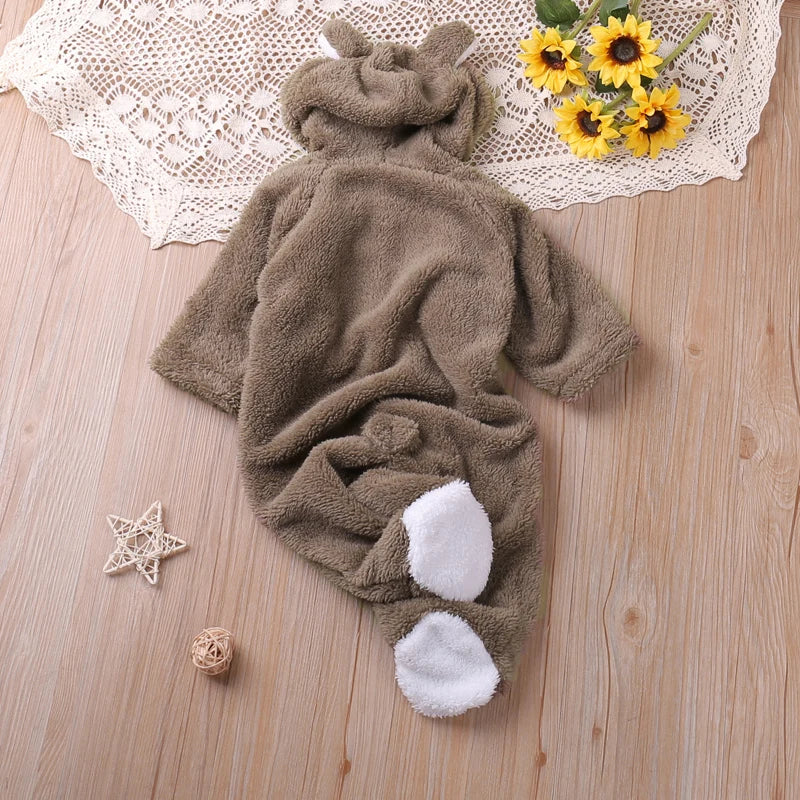 Humor Bär Herbst Cartoon Stil Winter Langarm Baby Jungen Mädchen Strampler Kleinkind Kinder Overall Overalls Baby Kleidung