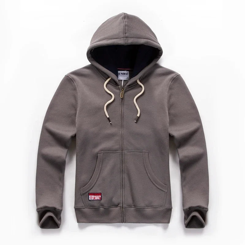 Einfarbige Hoodie Männer Mode Reiß verschluss Langarm übergroße Jacke Mantel Harajuku Gothic Kapuze Sweatshirt y2k Teen bp20933