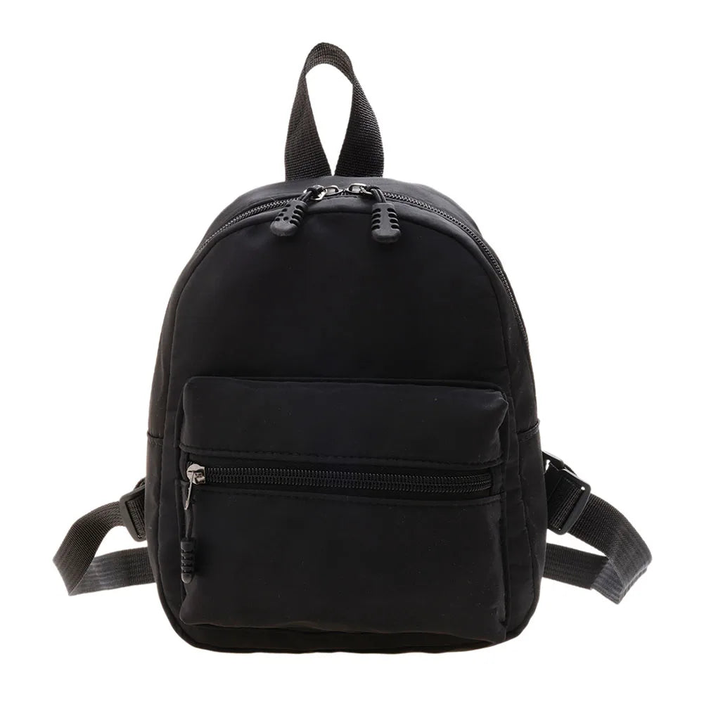 Mode einfarbig Rucksack Frauen Nylon Rucksack adrette Stil Mini Rucksäcke