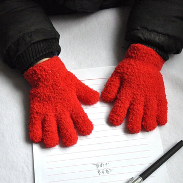 Kinder Handschuhe Für 3-6 Jahre Alte Winter Kinder Korallen Fleece Verdicken Baby Plüsch Pelzigen Volle Finger Handschuhe Weichen handschuhe Warm Halten