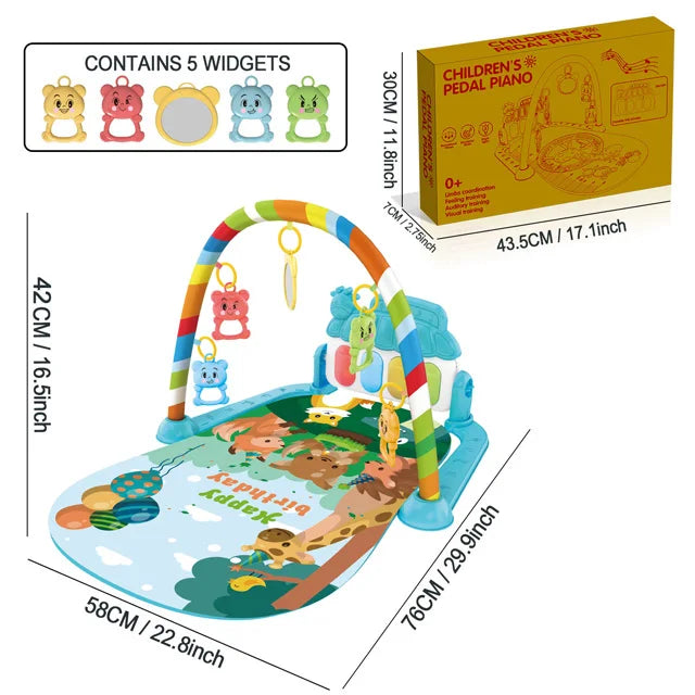 Baby Music Activity Gym Carpet Play Mat Newborn Rug Pedal Piano Keyboard Infant Fitness Rack Playmat Crawling Game Pad Toy Gift