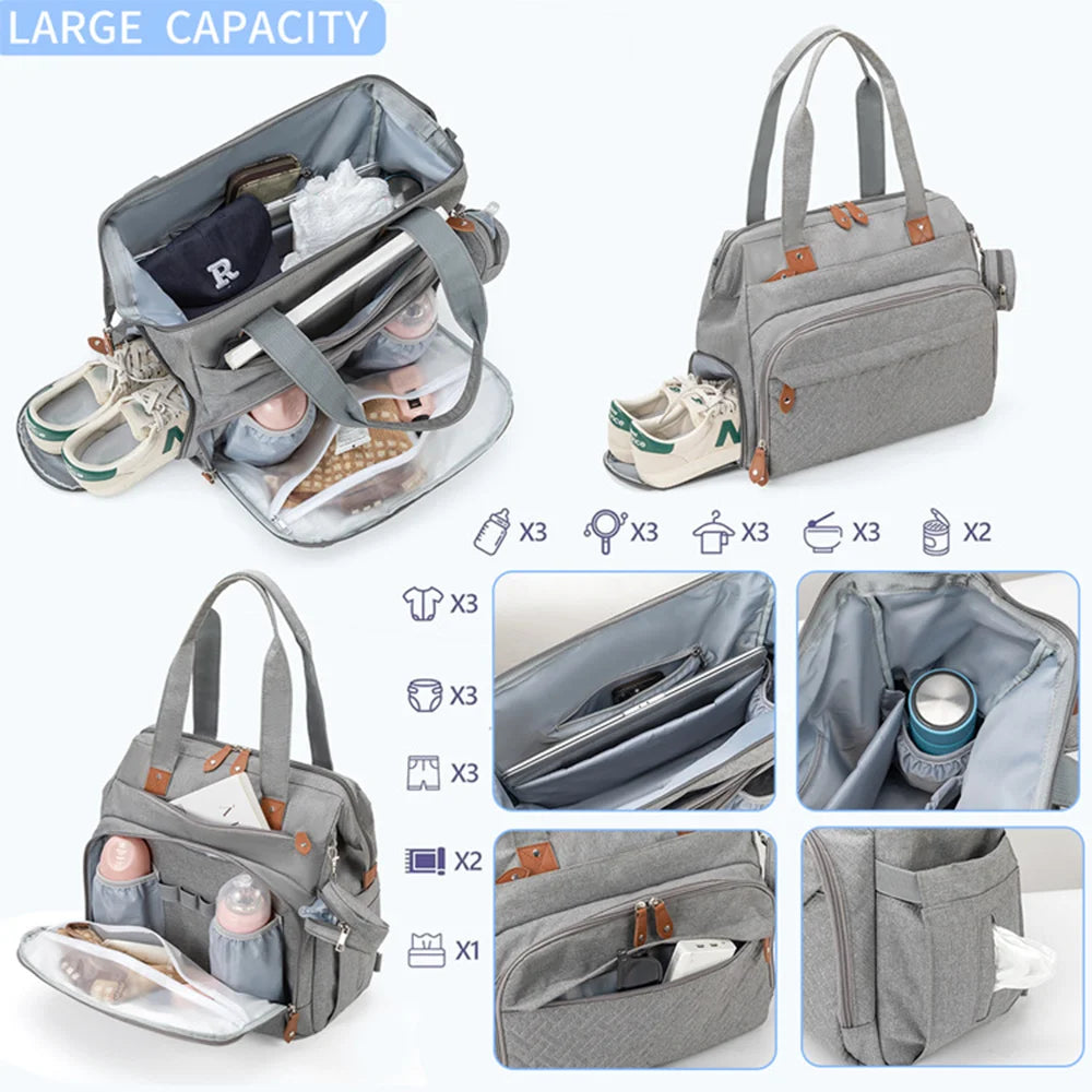 PANGDUBE Large Backpack for Mom and Dad, Baby Diaper Bags with Pacifier Pocket, Diaper Bag for Babies, Maternity Backpack for Mom