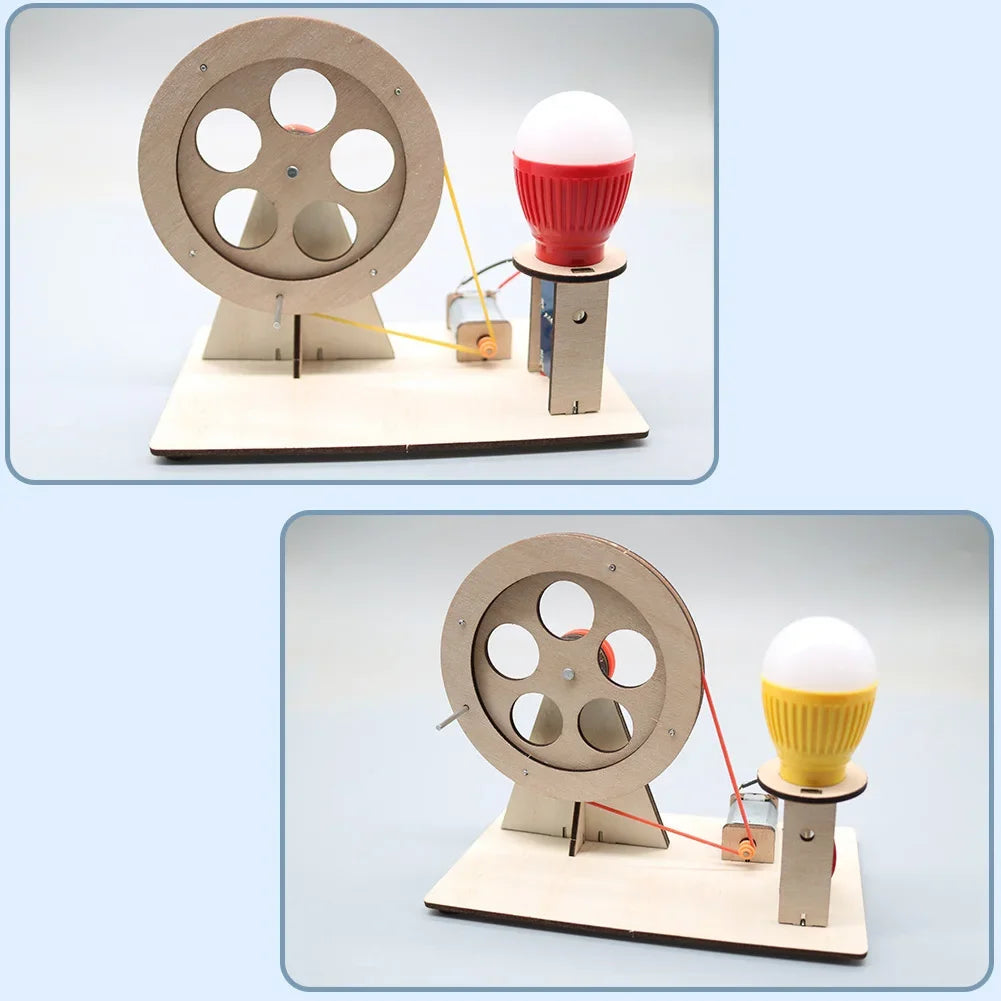 Mini DIY Handkurbel Generator Glühbirne STEM Wissenschaft Experiment Kit & Bildung Modell für Kinder Geschenk Spielzeug Lernprojekt