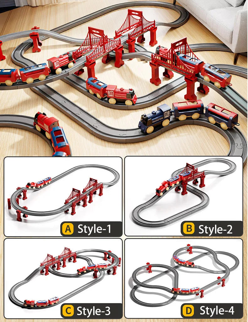 44 Teile/satz Elektrische Zug Track Sets Montage Schiene Zug Auto Spielzeug Junge Pädagogisches Simulation Modell Weihnachten Geburtstag Geschenk