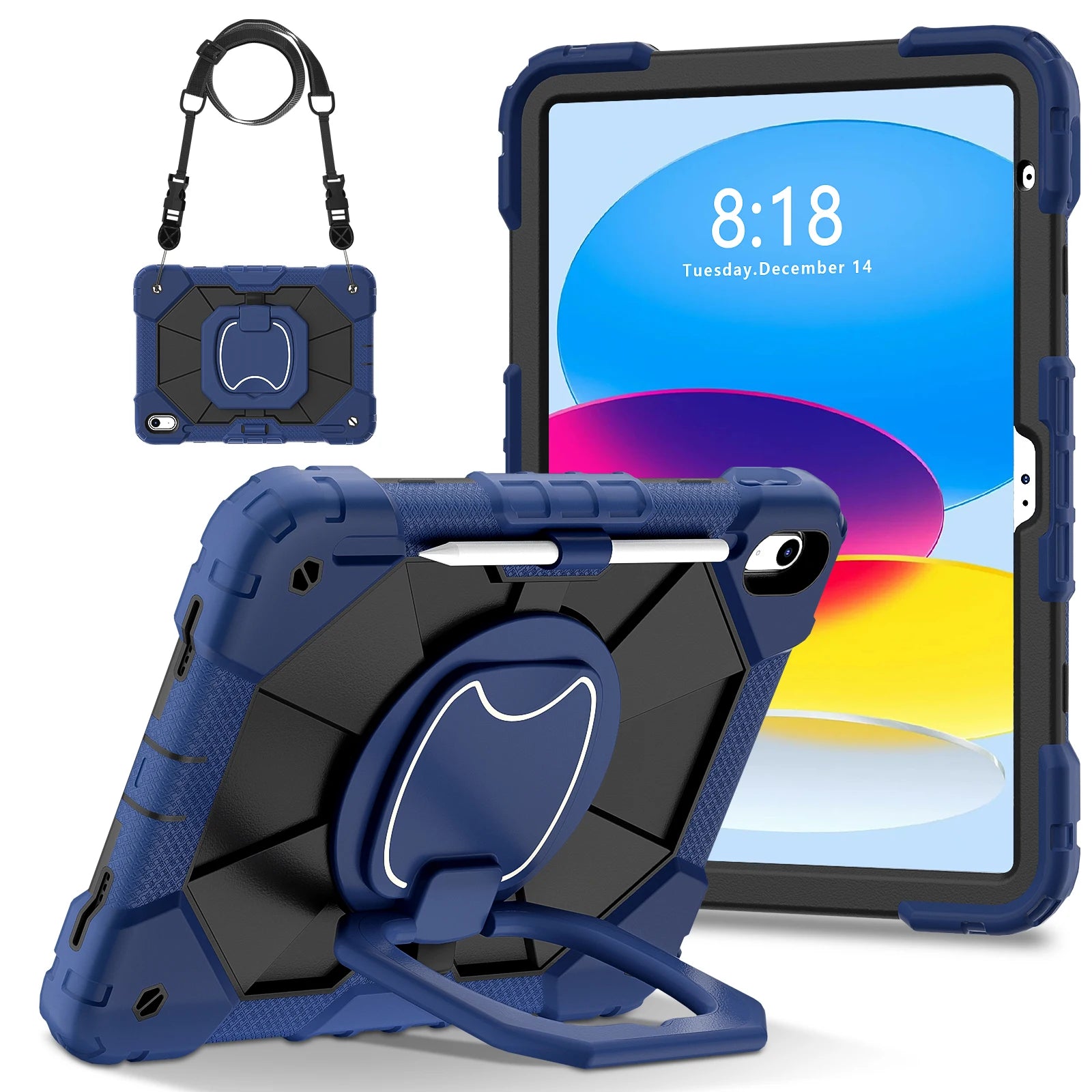 Robuste Armor-Kinderhülle für iPad 10. Generation Air 5 4 10.9 Air 11 2025 13 2024 10.2 8. 9. Generation 9.7 Tablet-Ständer Stoßfeste Schutzhülle