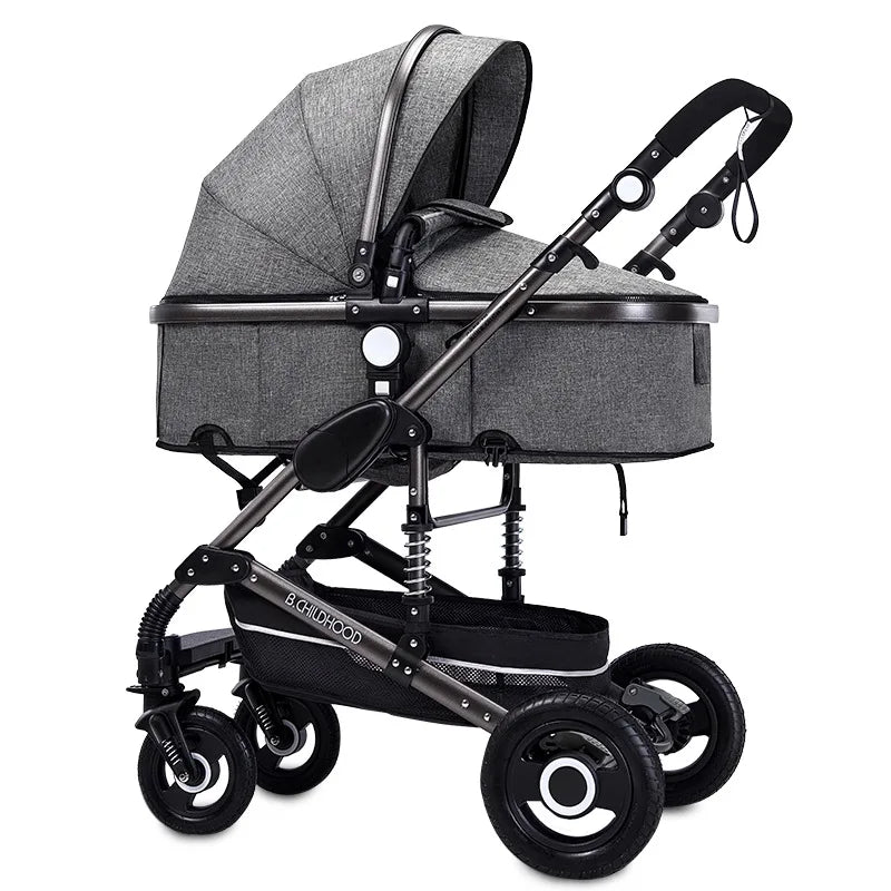 Kinderwagen 3-in-1 Klappbarer Zweiseitiger Kinderwagen für Alle Jahreszeiten Hochwertiger Neugeborenen-Reisekinderwagen