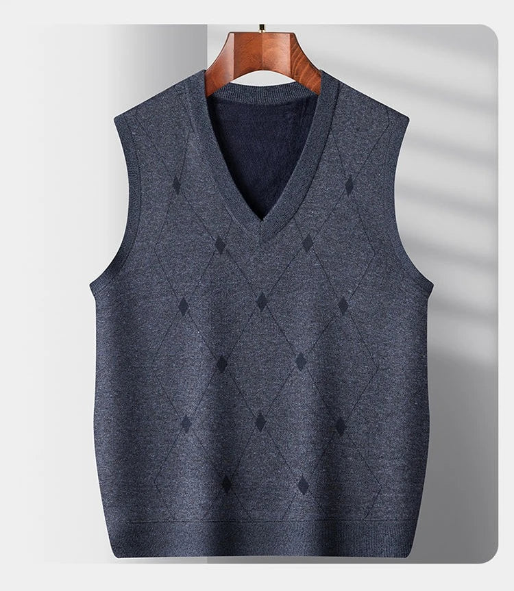 Herren-Strickjacke im Herbst-Winter-Stil, verdickt, für ältere Menschen mittleren Alters, gemütlicher Pullover mit offener Vorderseite, Opa-Papa-Stil