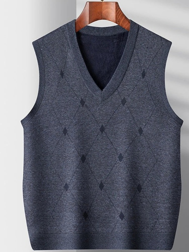 Herren-Strickjacke im Herbst-Winter-Stil, verdickt, für ältere Menschen mittleren Alters, gemütlicher Pullover mit offener Vorderseite, Opa-Papa-Stil