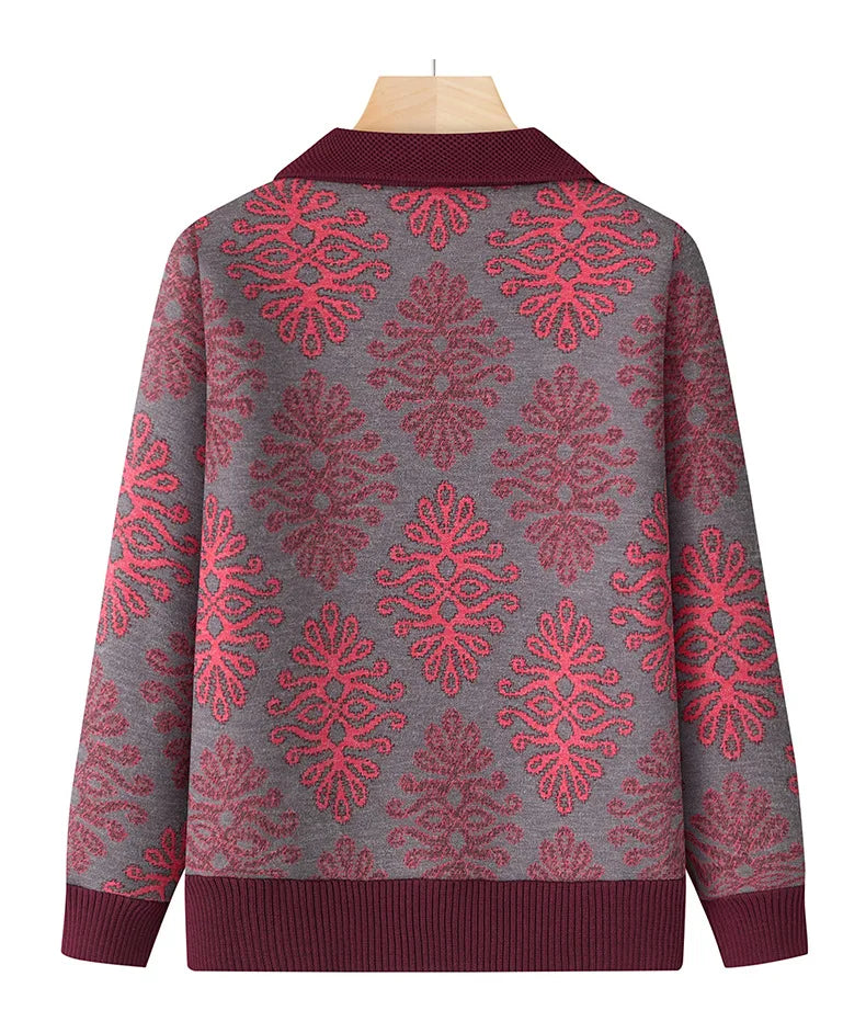 Warme Oma Pullover Frauen Herbst Winter Pullover Mantel Mutter Strickjacke für Frau dicke Samt Strickwaren weibliche Kleidung