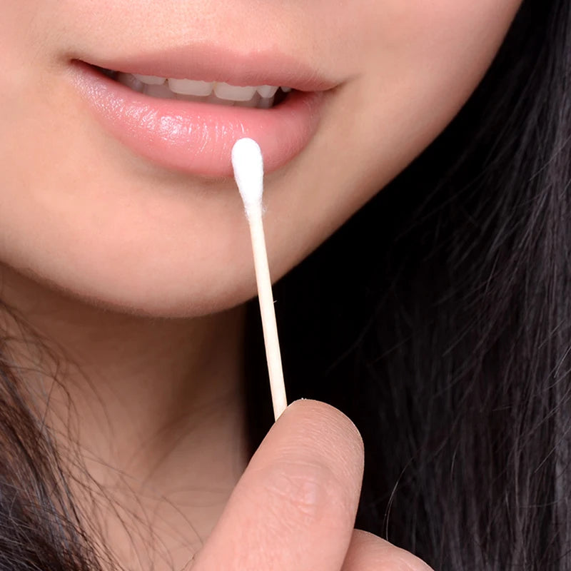 1500/500 stücke Runde Headed Baumwolle Tupfer Doppel Headed Frauen Make-Up Baumwolle Knospen für Holz Sticks Nase Ohren Reinigung gesundheit Pflege Werkzeug