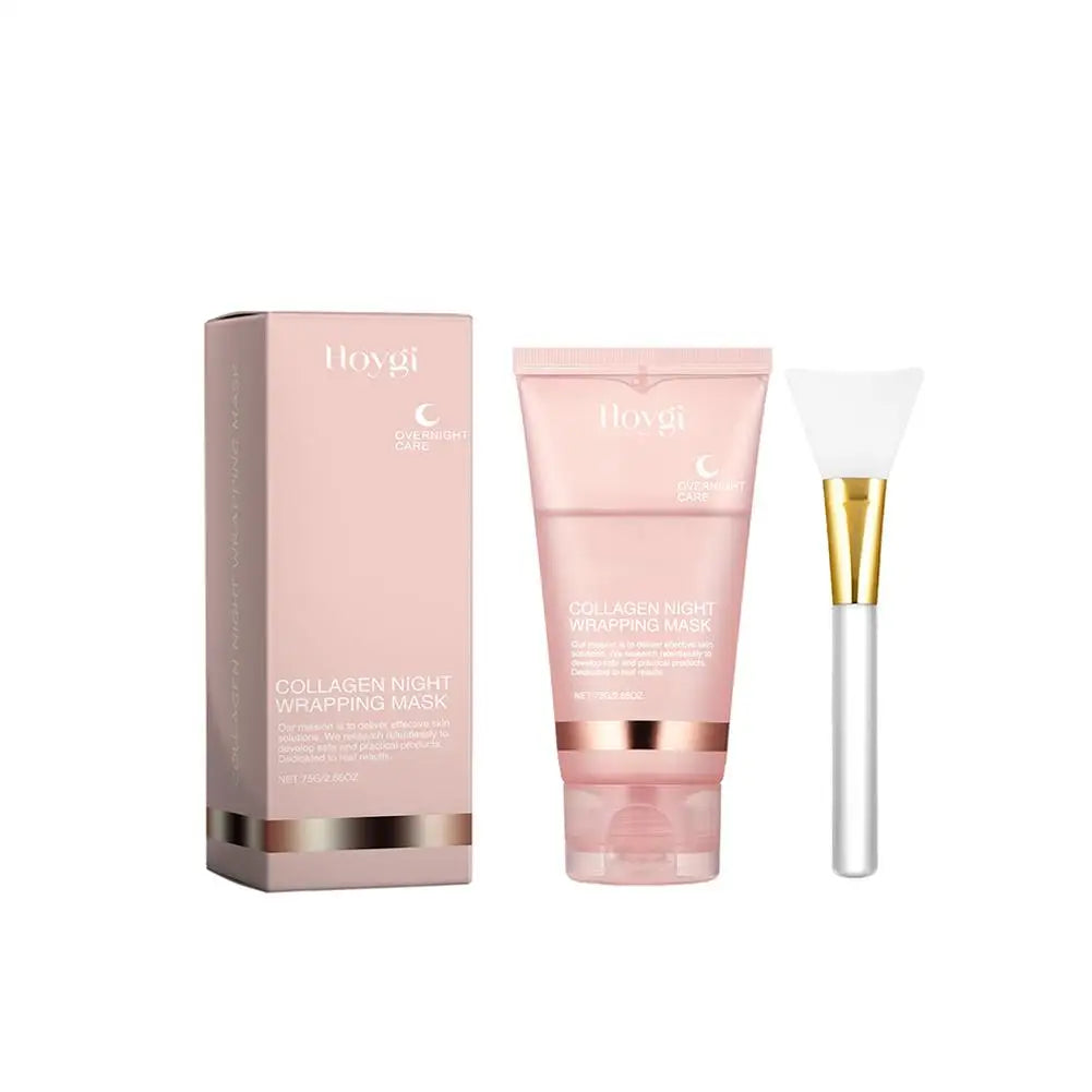 Collagen Overnight Wrapping Peel Off Gesichtsmaske, koreanische Collagen Night Wrapping Mask spendet tief Feuchtigkeit, Nachtpflegemaske, Creme, 75 ml