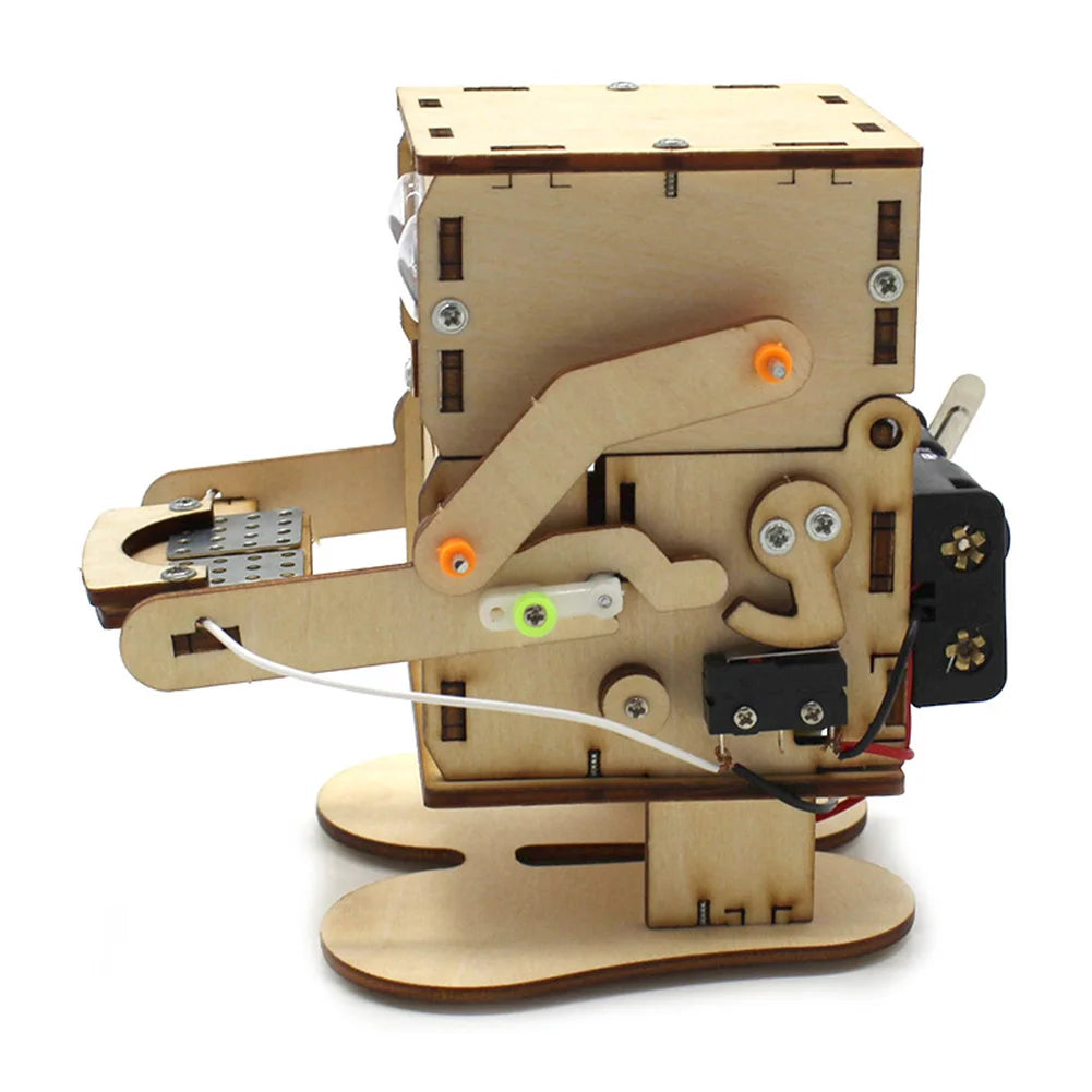 DIY Roboter Münze-Fressendes Holzmodell Lehrreiches STEM-Projekt-Set für Wissenschaftsexperimente Bildungsspielzeug Holz-Bausatz