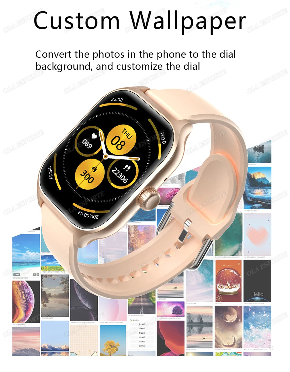 Smart Watch für Android IOS Uhren 1,83 Zoll HD Display Bluetooth Anruf Nachricht Alarm Musik Sport Modus Smartwatch Männer Frauen Geschenk