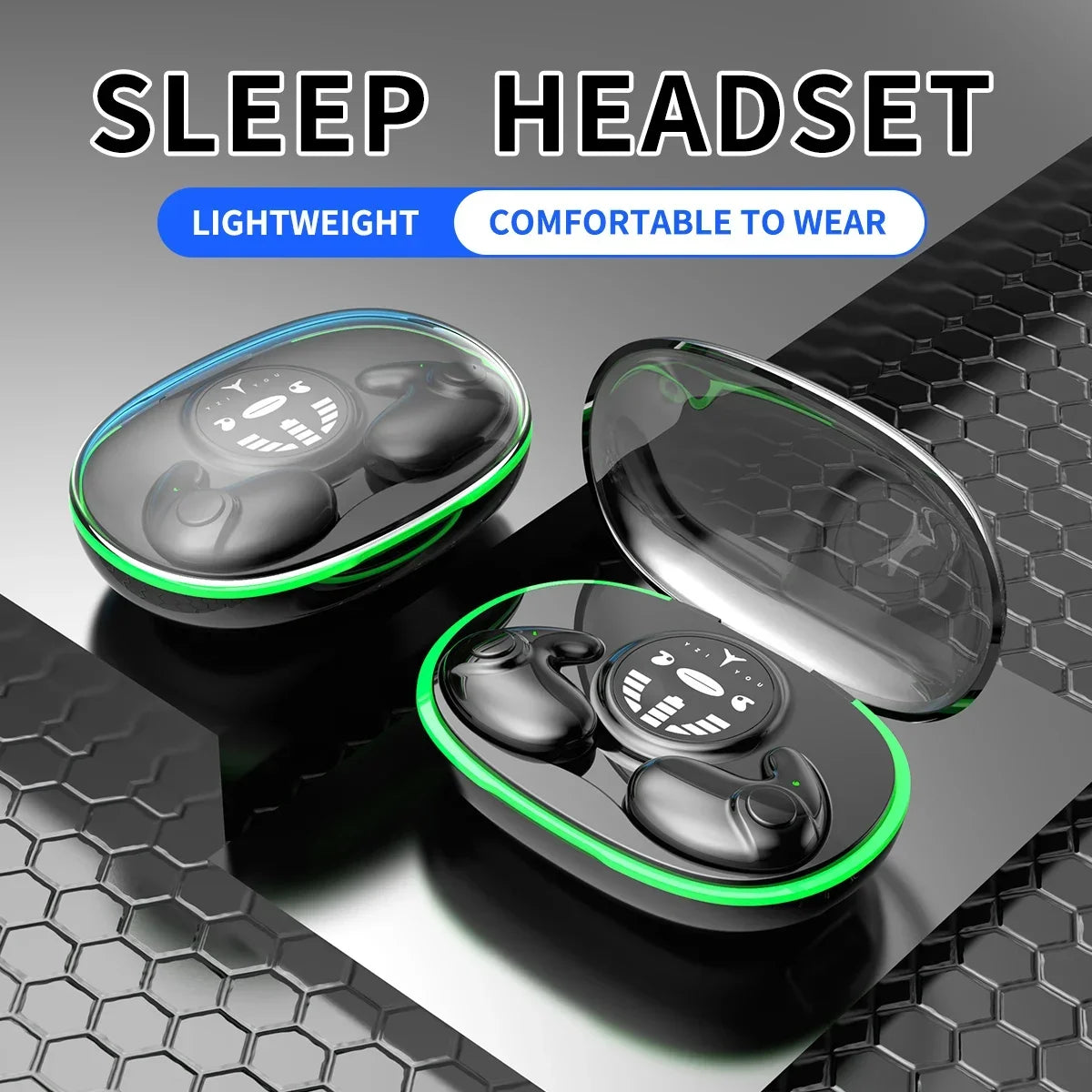 TWS Bluetooth 5.3 Kabellose Kopfhörer Unsichtbare Schlaf-Kopfhörer Versteckte Ohrhörer IPX5 Wasserdicht Geräuschunterdrückung Sport-Headset