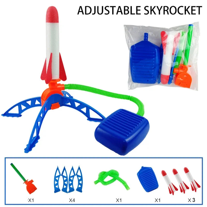 Kinder im Freien Rakete Fuß pumpe im Freien Luft pressen hoch fliegende Rakete Anzug springt luft betriebene Raketenwerfer Spiel Kinder Spielzeug Geschenke