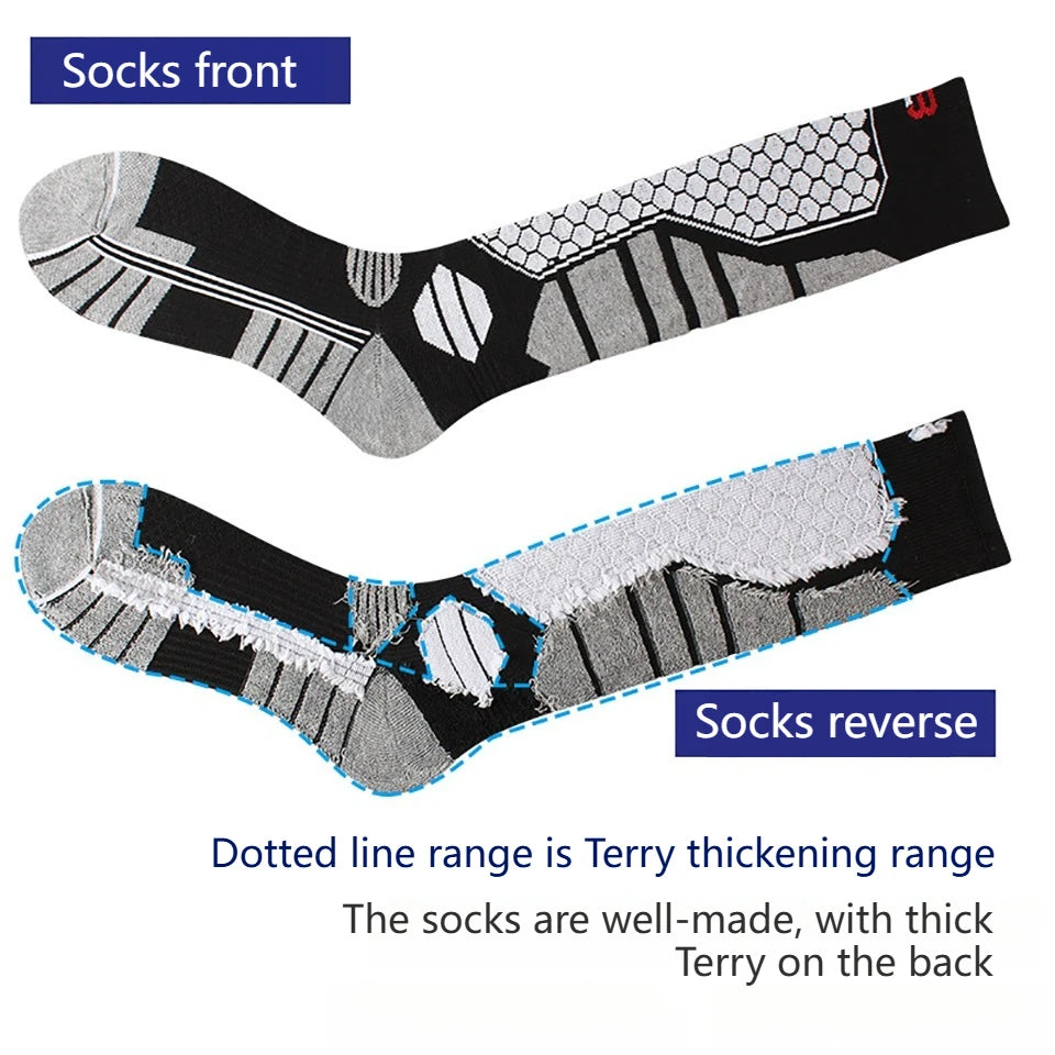 GTUBIKE 1 Paar warme Winter-Skistrümpfe, verdickende Wandersocken für Damen und Herren, Anti-Kälte-Skifahren, Outdoor-Sportstrümpfe, Schnee
