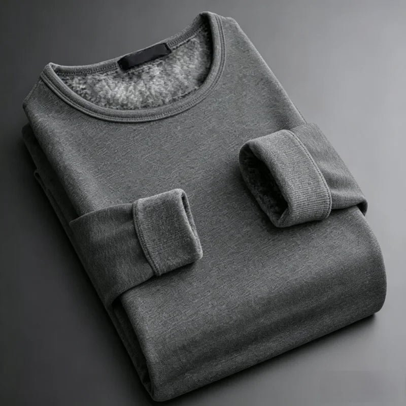 CHUANGERM Herren Herbst Winter Mode Rundhals Warme Langarm Thermo-Unterwäsche T-Shirt Unterhemd