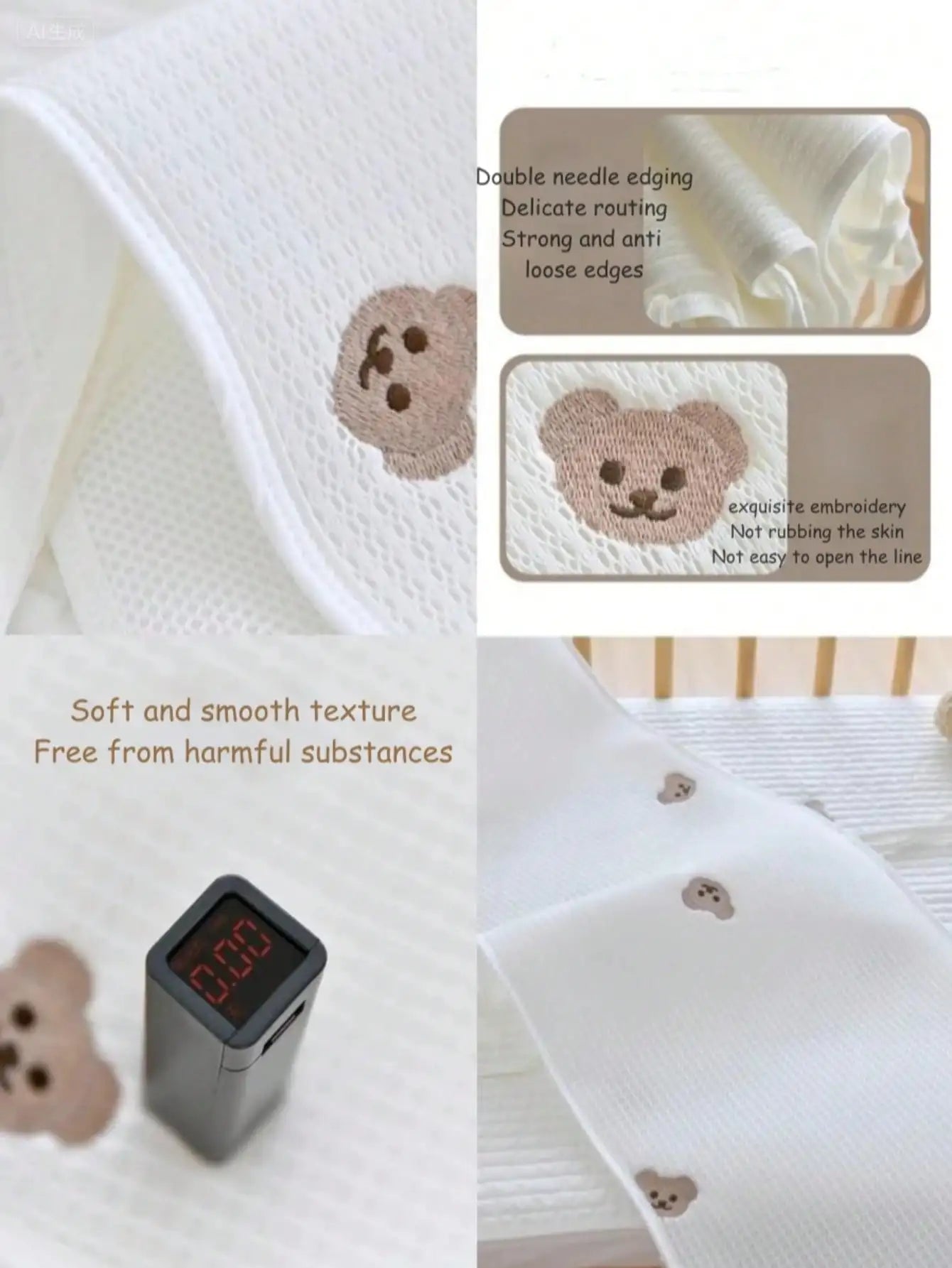 Atmungsaktiver Babybett-Stoßschutz, Babyzimmer-Dekoration, Schutz für Babyköpfe, Kollisionspräventionsausrüstung, Babybettwäsche