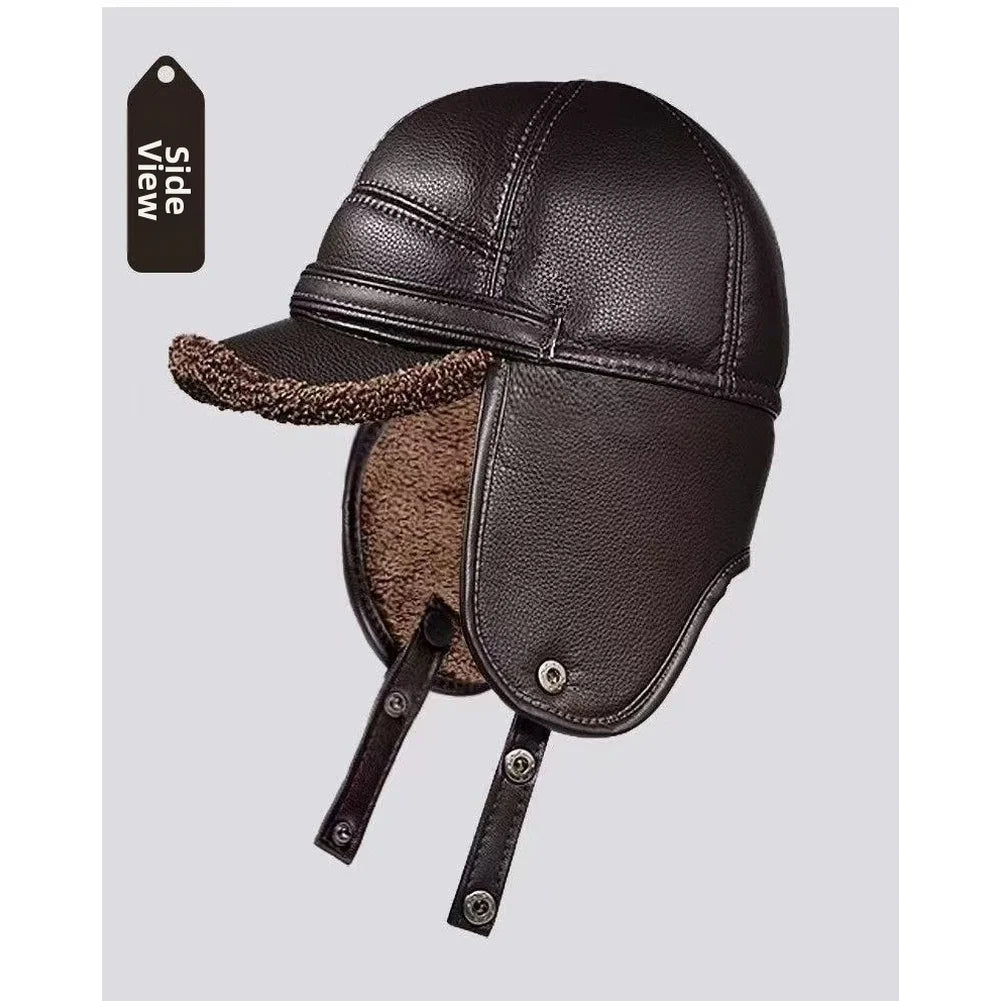 Herbst-Winter-Mütze mit warmem Fleecefutter und Ohrenklappe für Herren, ältere Menschen, Opa, thermische, winddichte, warme, bequeme Baseballkappe