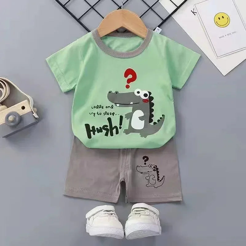 2PCS kinder Sets mutter Kinder Kleidung Jungen Mädchen T-shirt Shorts Sommer Baumwolle kurzarm Baby Kinder Kleidung Kleinkind anzug