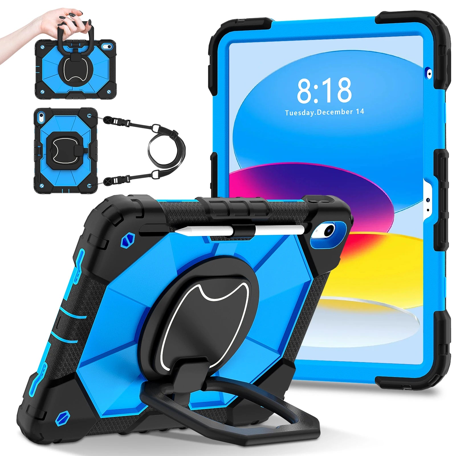 Robuste Armor-Kinderhülle für iPad 10. Generation Air 5 4 10.9 Air 11 2025 13 2024 10.2 8. 9. Generation 9.7 Tablet-Ständer Stoßfeste Schutzhülle