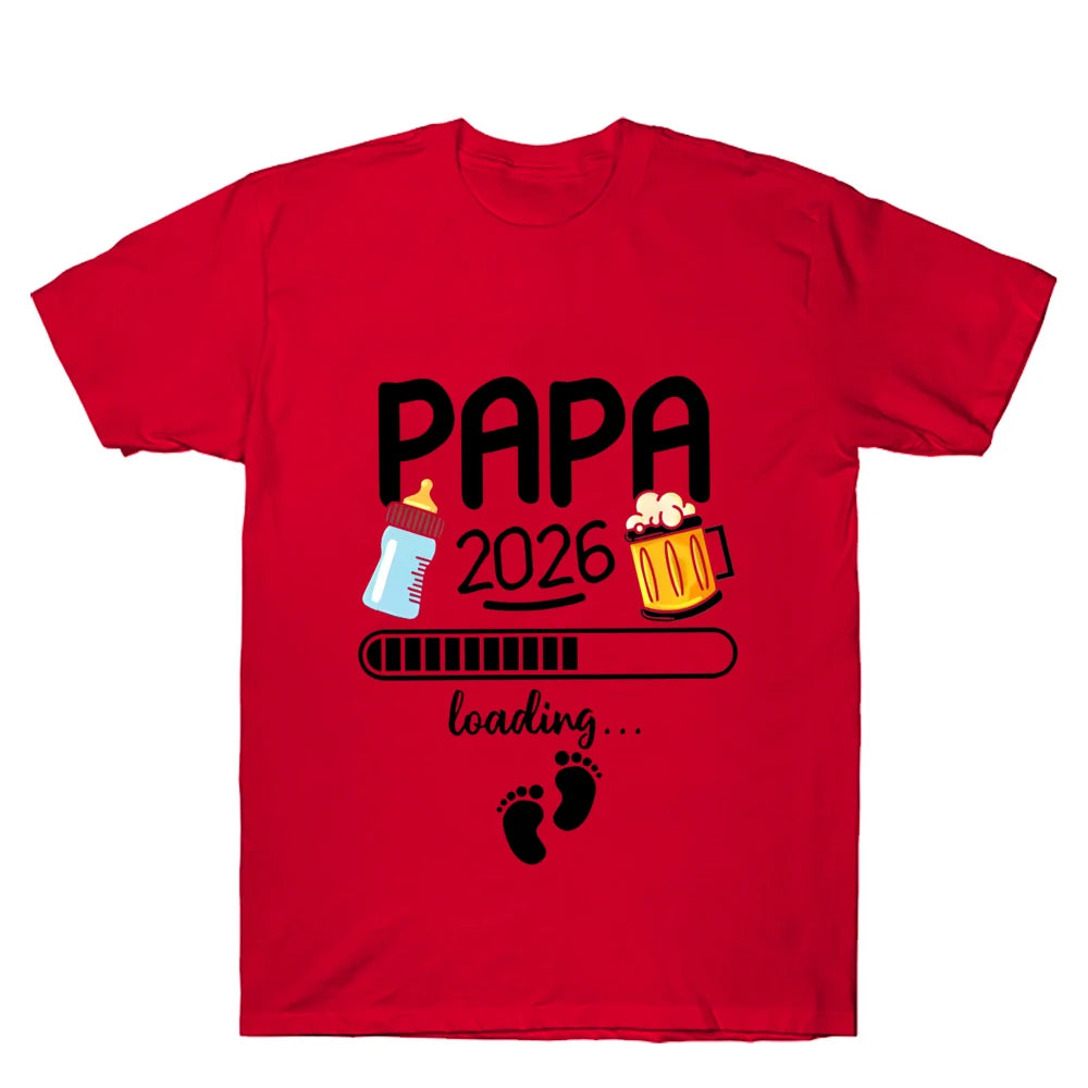 Papa 2026 T-Shirt, zukünftiger Vater, französische Texte, Bierliebhaber, Vatertagsgeschenk, Herrenbekleidung, weiches T-Shirt, Schwangerschaftsankündigung, T-Shirt
