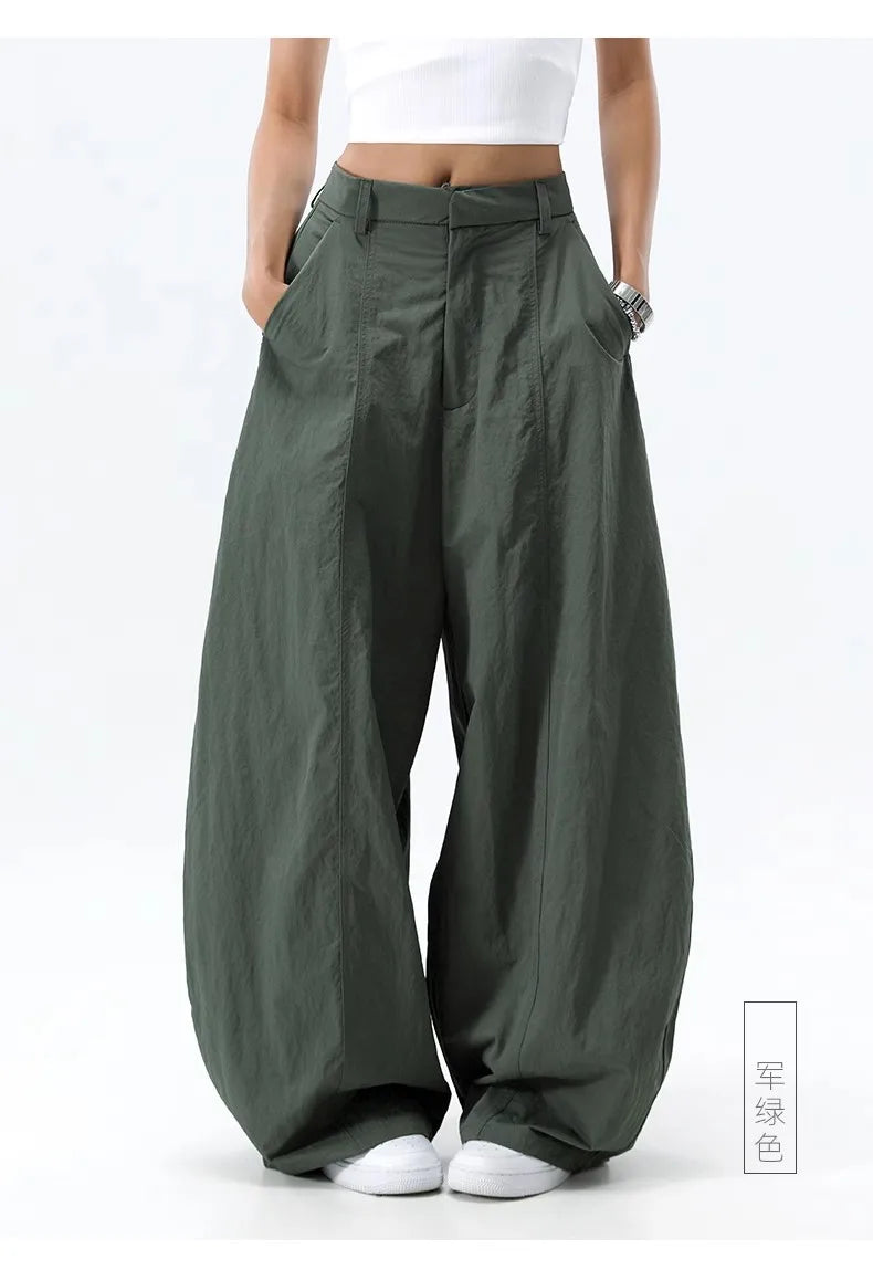 Hohe Taille Frauen Casual Hosen Gerade Büro Damen Koreanische Mode Hosen Lose Weibliche Hosen Neue 2025
