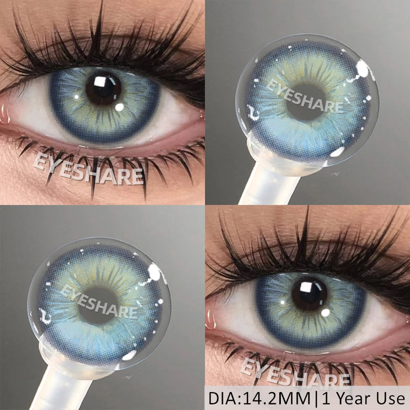 EYESHARE Beliebte farbige Kontaktlinse für Augen, schwarze Linse, Augenmode, braune Schönheit, farbige Schüler, graues Kontakt-blaues Augen-Make-up