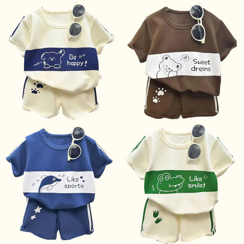 Kinder Sets mutter Kinder Kleidung Jungen Mädchen T-shirt Shorts 2PCS kurzarm Baby Kinder Kleidung Kleinkind Anzug Anzug gestreift