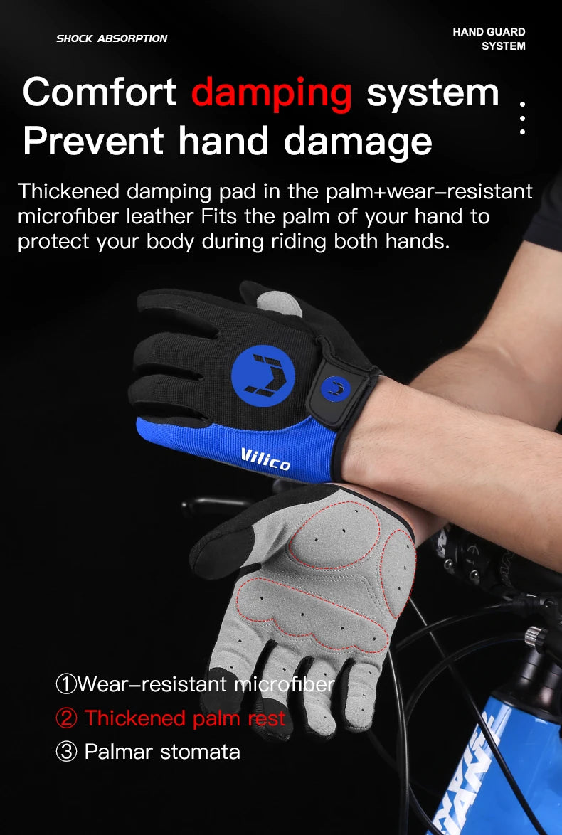 Herbst Winter MTB Radfahren Lange Finger Handschuhe Nicht-Rutsch Verschleiß Shock Proof Atmungsaktive Touchscreen Fahrrad Motorrad Handschuhe Männer