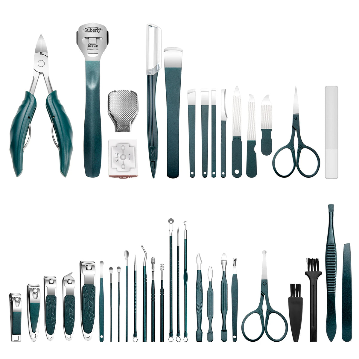 40 Stück Maniküre Set Nagel knipser Kit Nagel hauts chere Edelstahl Fußpflege werkzeuge mit Ledertasche Fuß raspeln Kallus rasierer